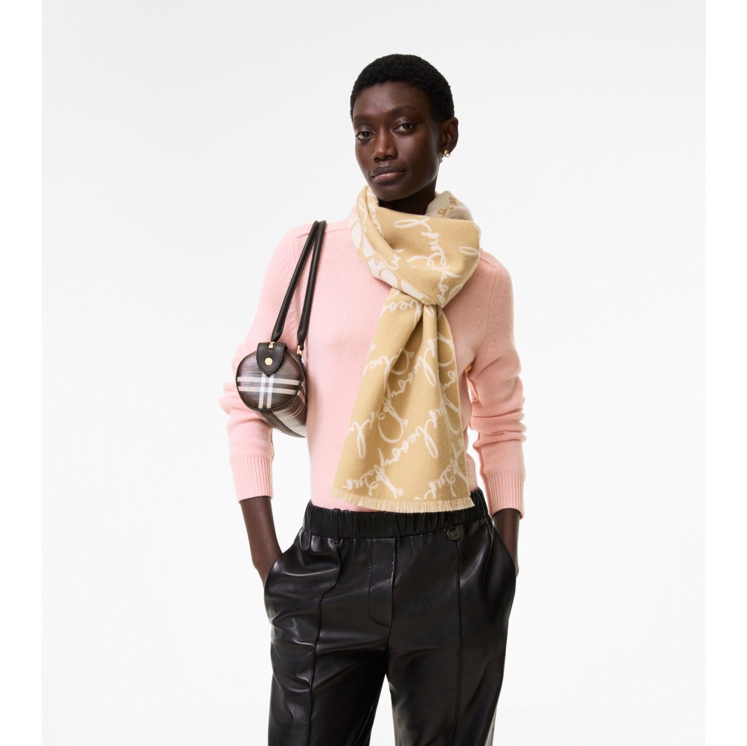Belt Logo Wool Scarf