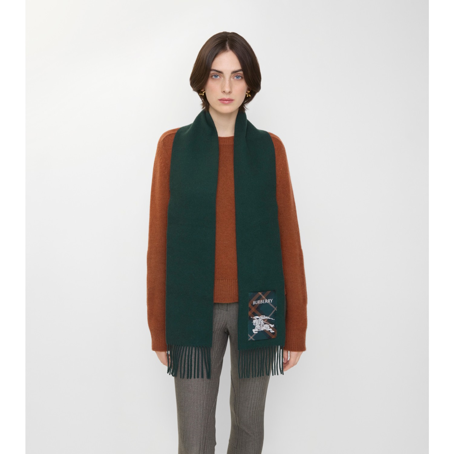 Check Label Cashmere Scarf