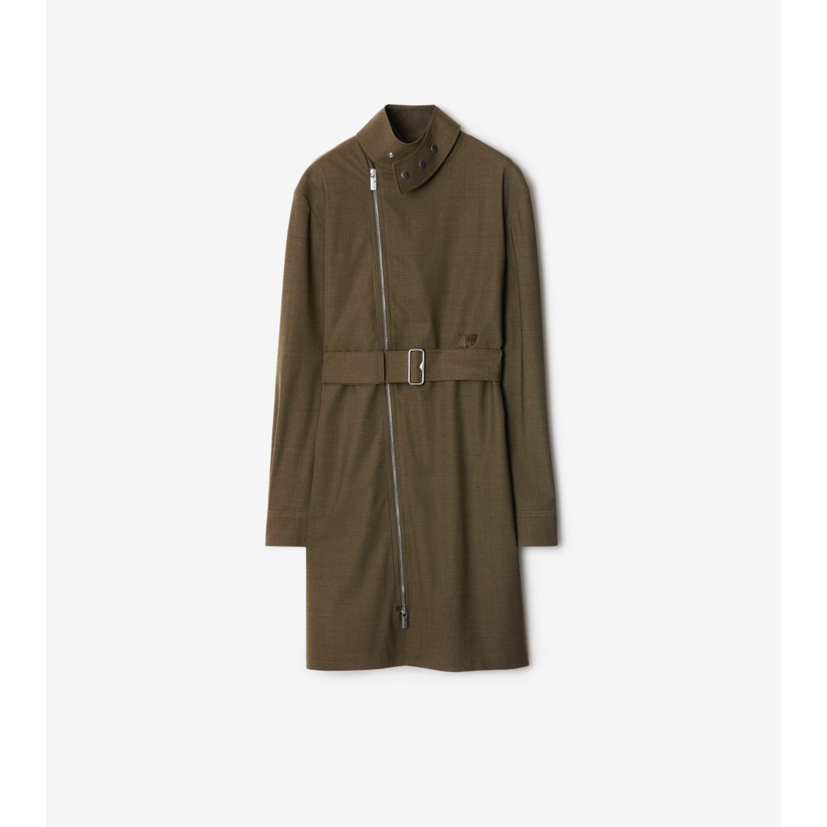 Burberry Stretch Wool Dress In Kindle Melange