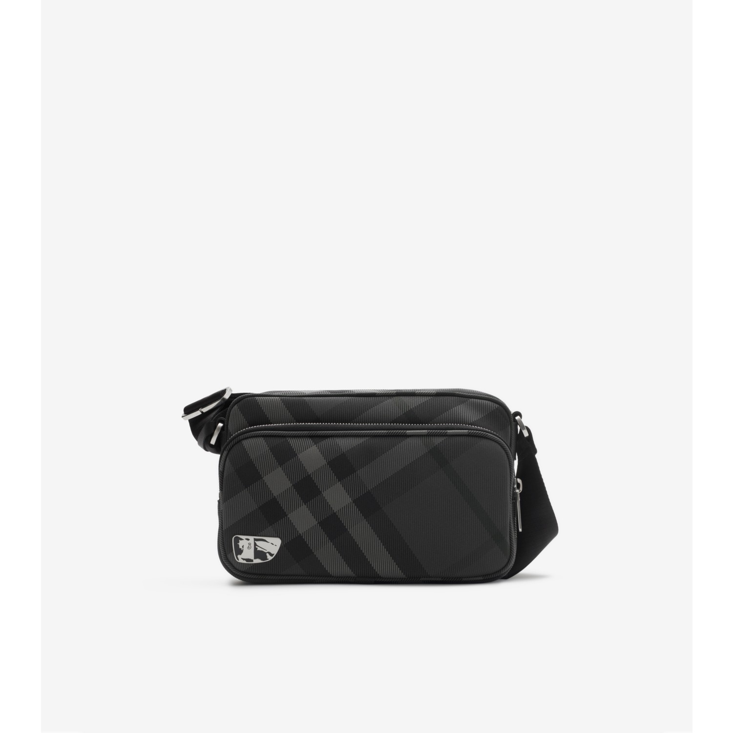 Grid Crossbody Bag in Charcoal Men Burberry Official