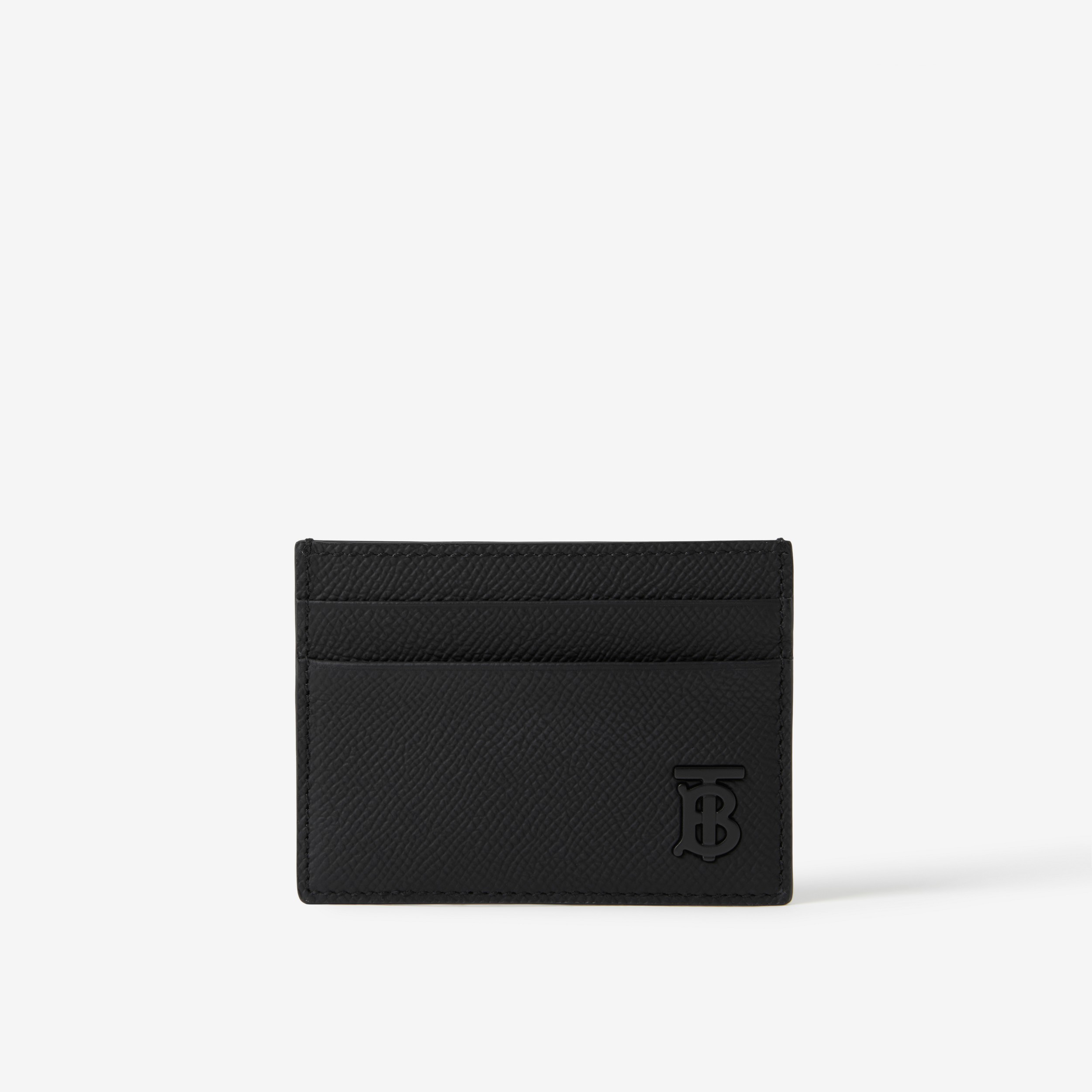 Leather TB Card Case in Black - Men | Burberry® Official - 1