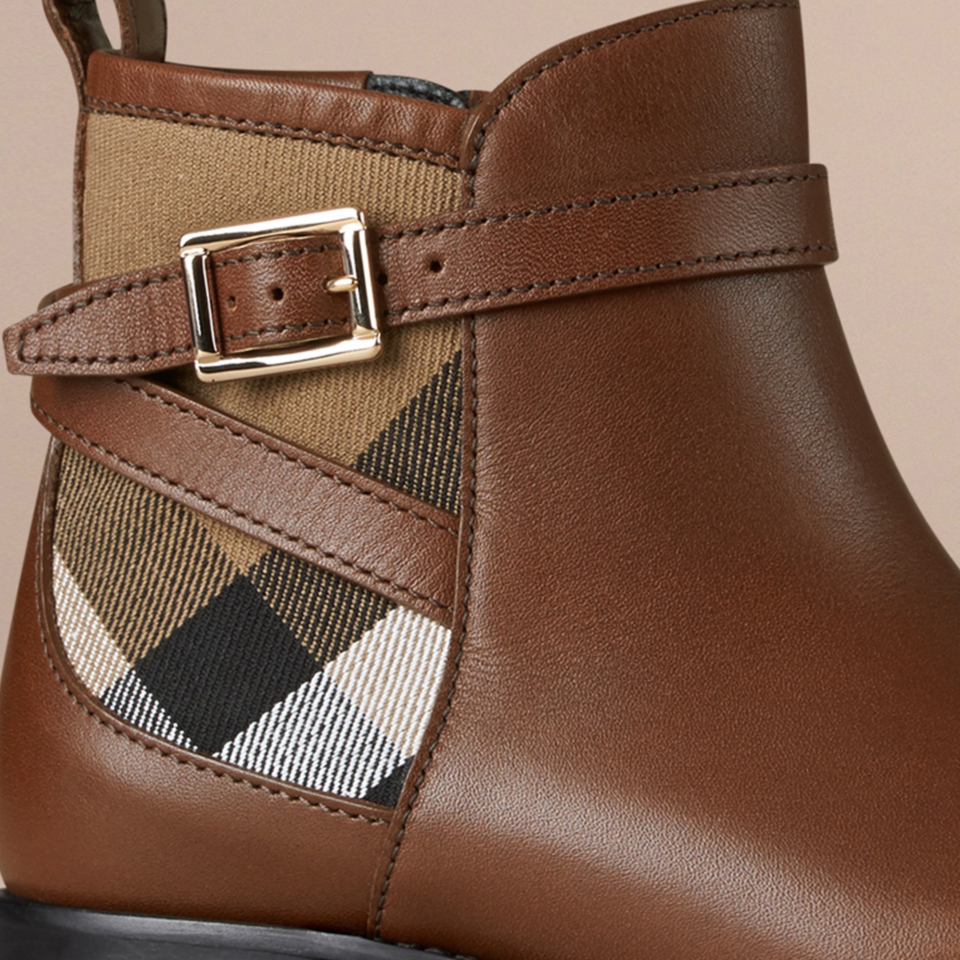 burberry house check ankle boots