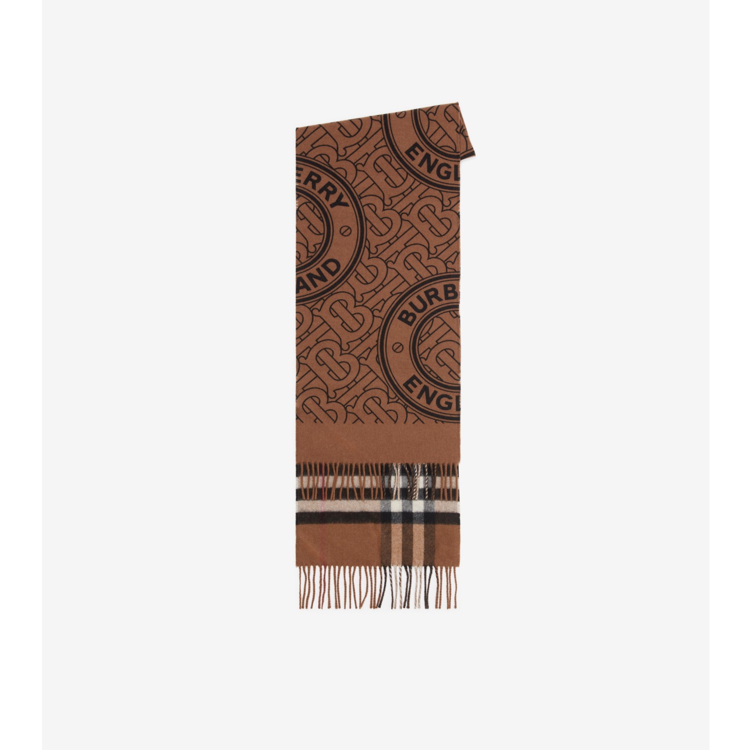 Montage Cashmere Reversible Scarf in Birch Brown