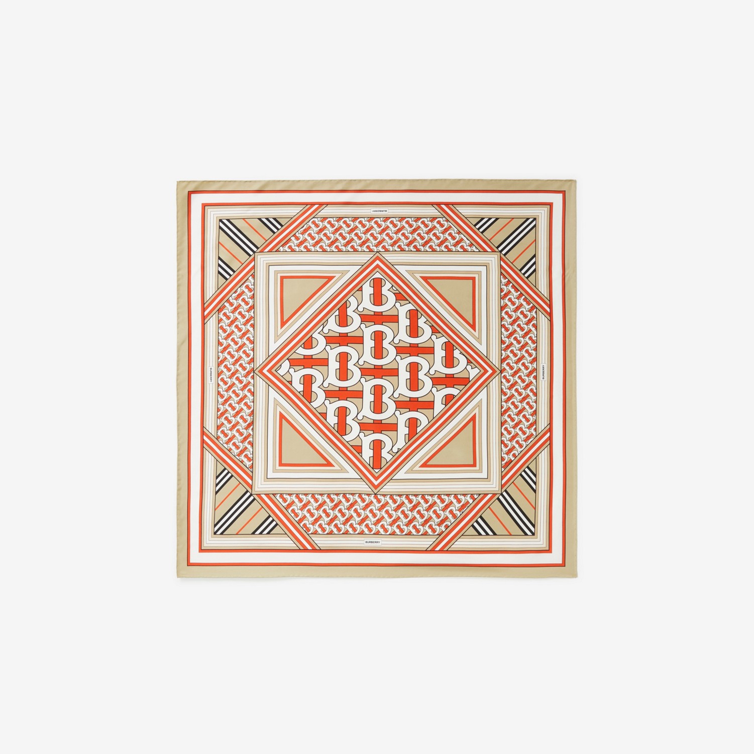 Foulard in seta con collage di stampe (Vermiglio) | Sito ufficiale Burberry®