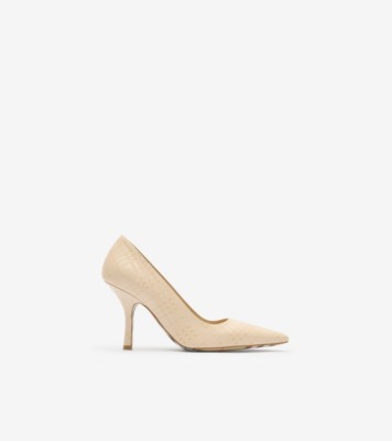 チェック レザー デイム ハイパンプス (パティベージュ