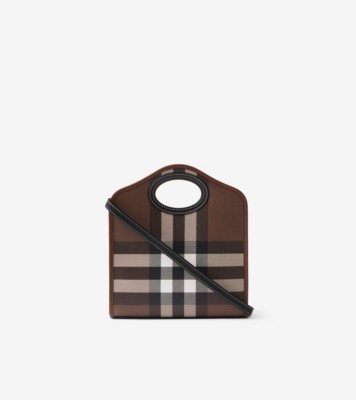 Burberry Logo Printed Checked Mini Bag