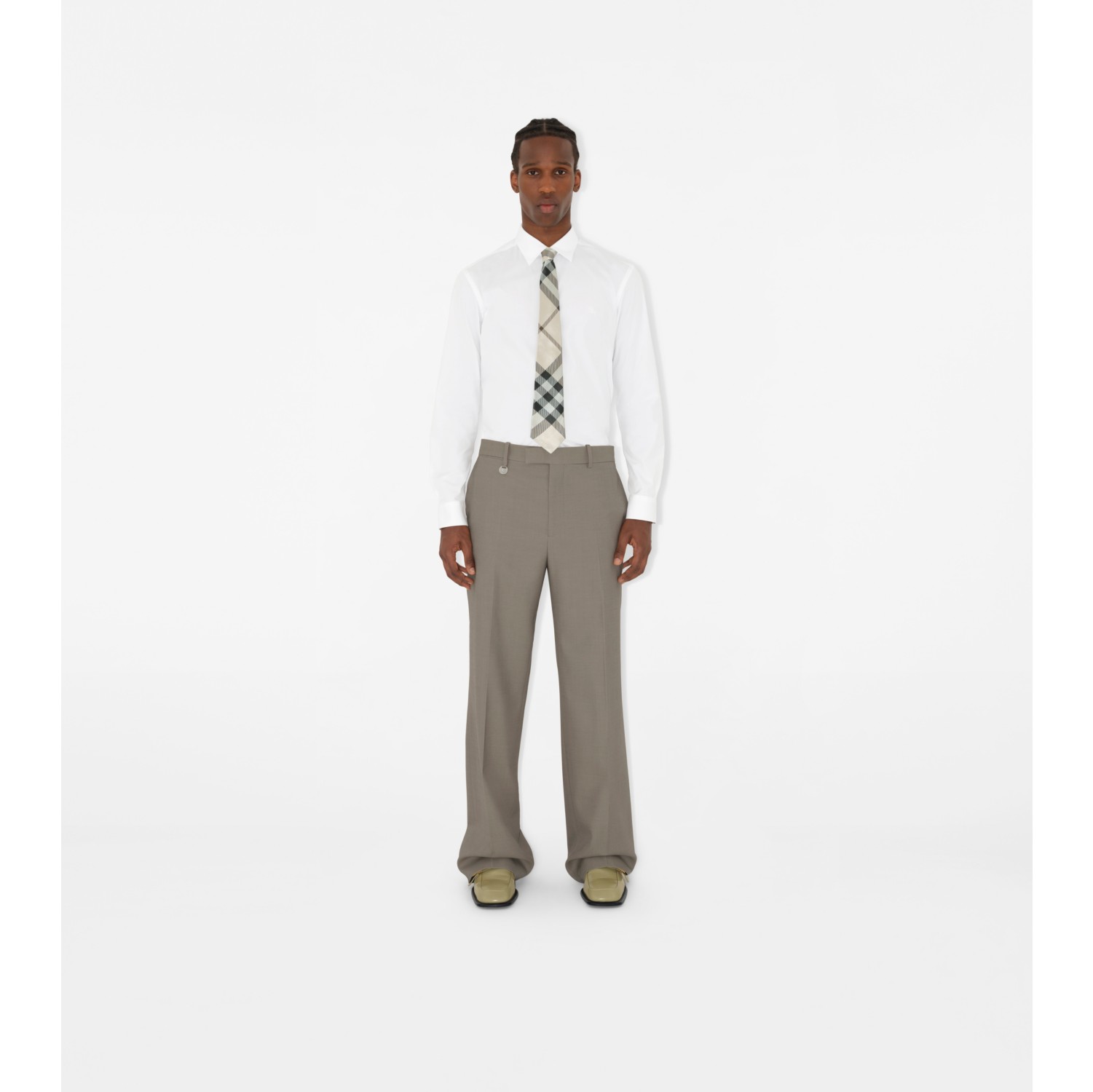 Check Silk Tie in Alabaster - Men | Burberry® Official