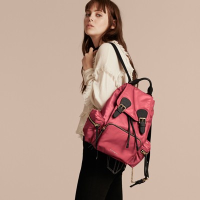 burberry the medium rucksack in technical nylon and leather