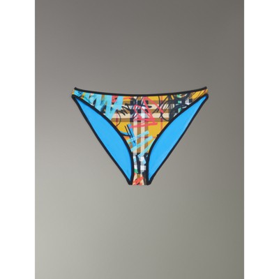 burberry graffiti print vintage check swimsuit