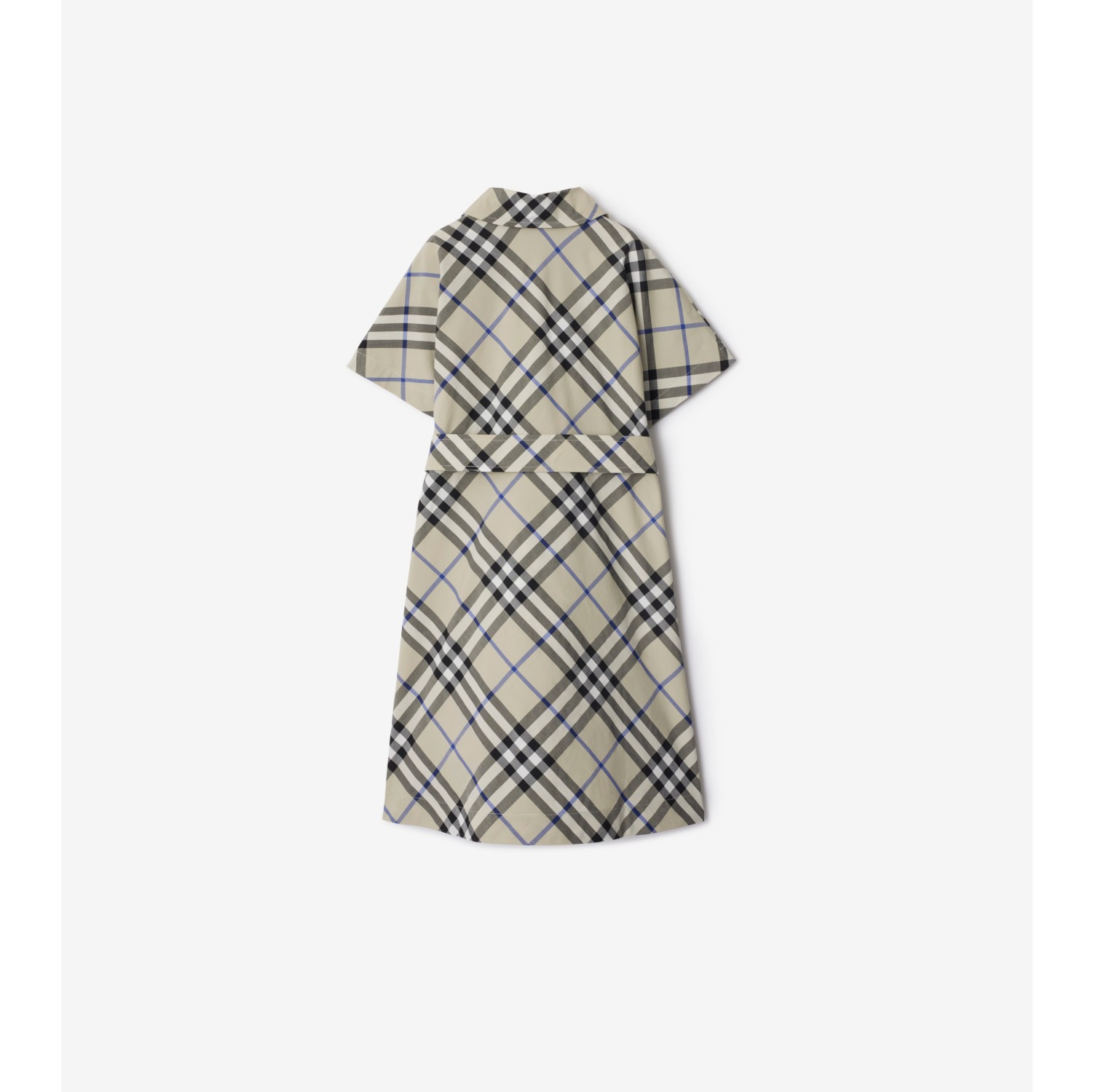 BURBERRY Check Cotton Short Sleeve Shirt Dress