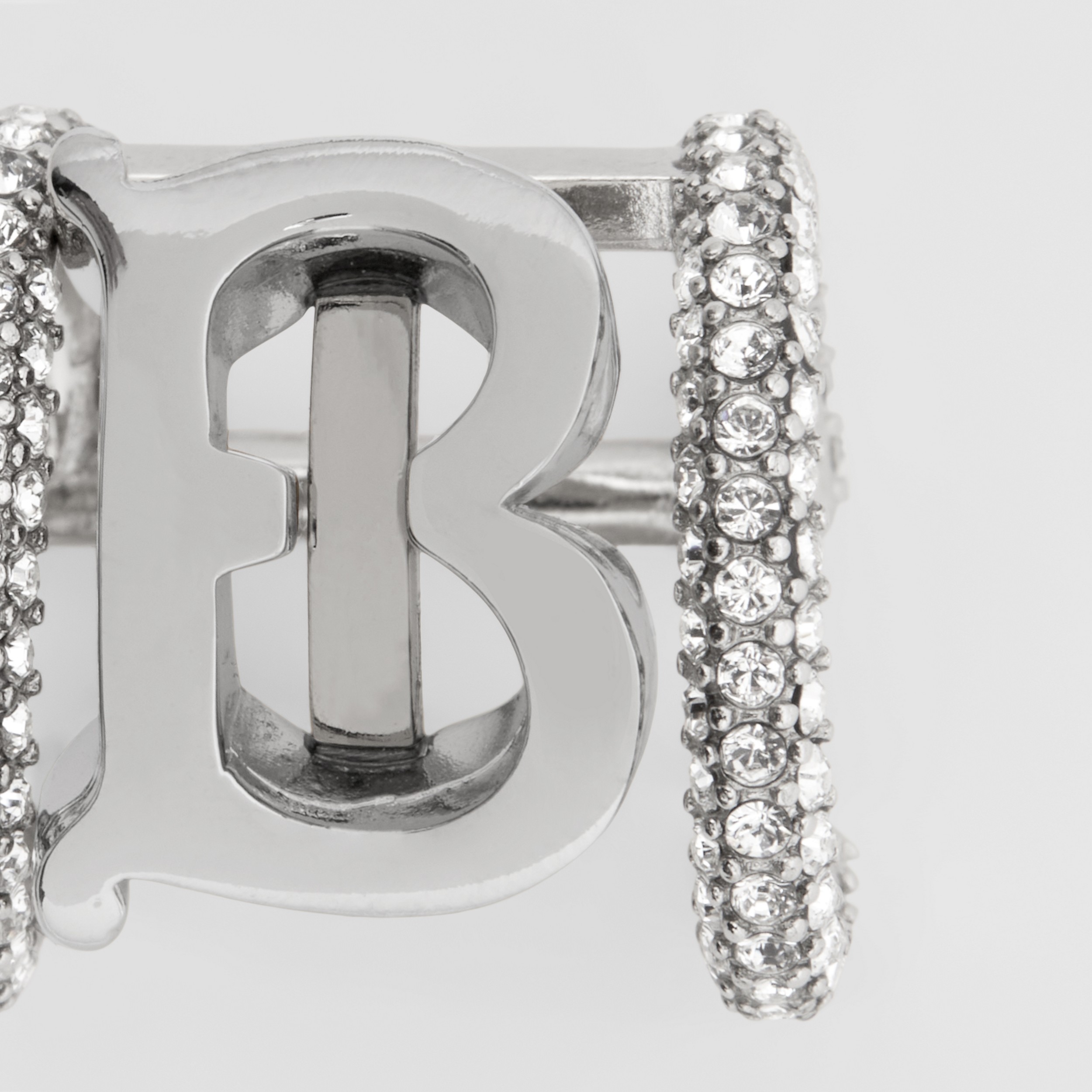 Crystal Detail Monogram Motif Ear Cuff in Palladium/crystal - Women | Burberry® Official - 2