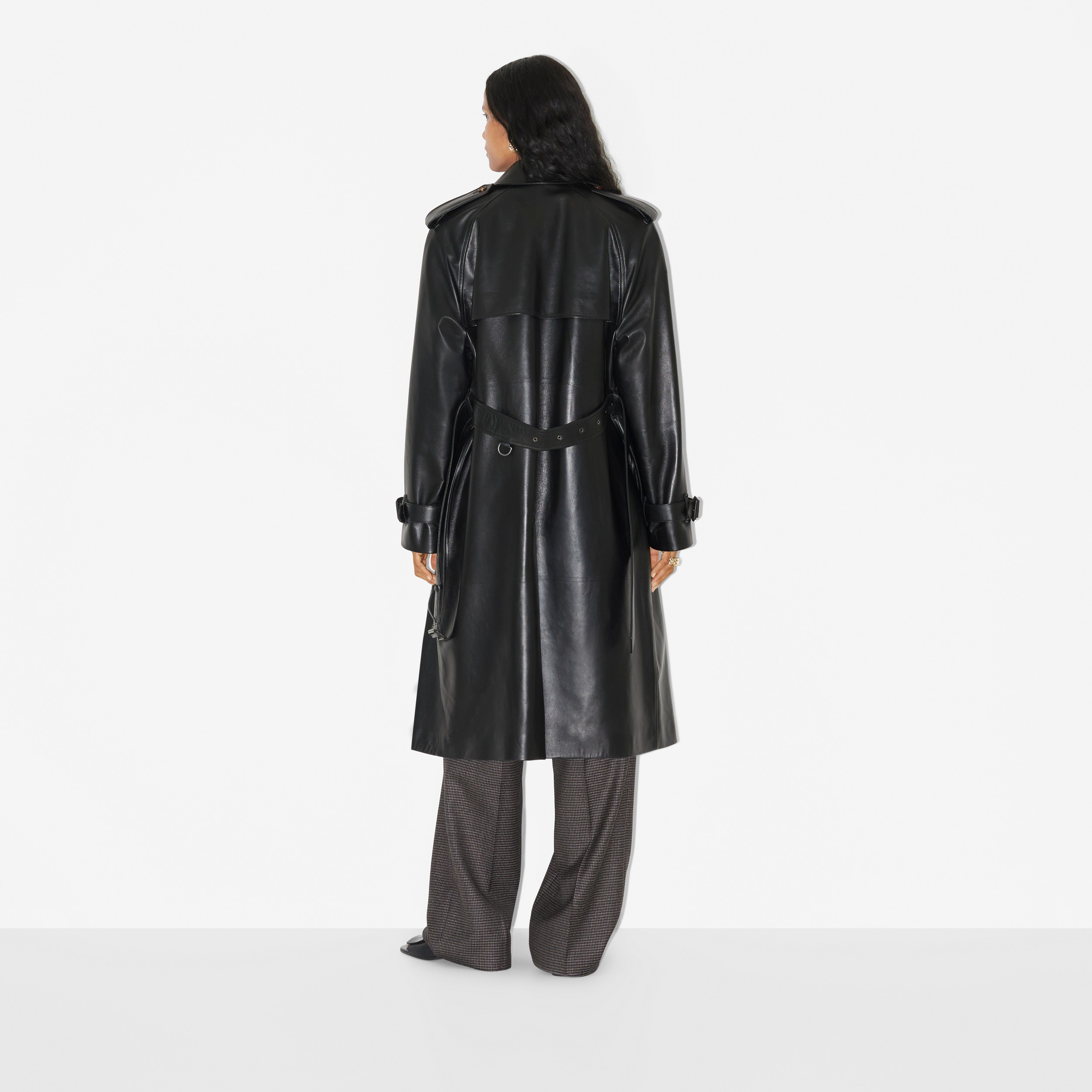 Trench coat en piel (Negro) - Mujer | Burberry® oficial - 4