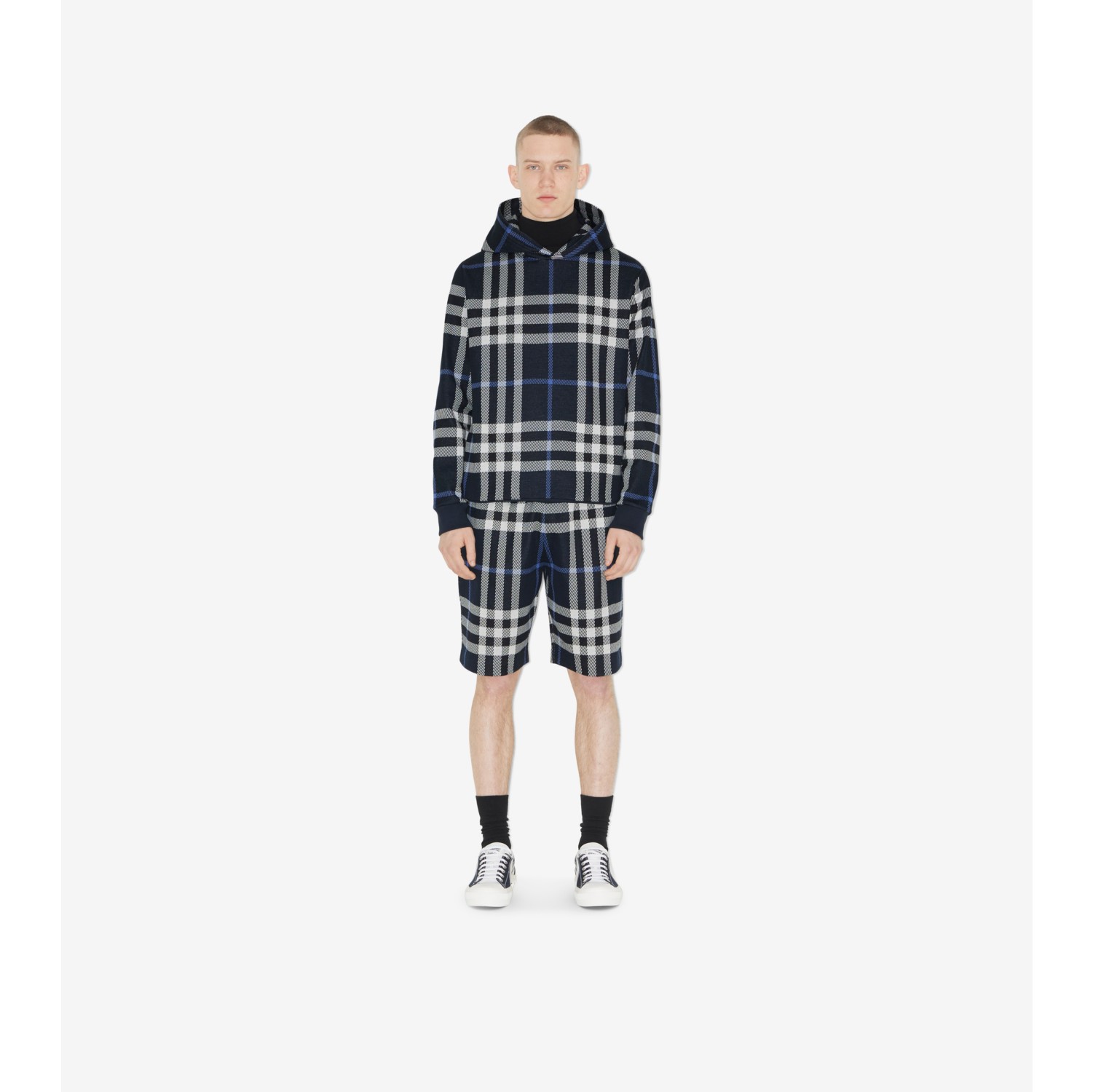 Burberry check hot sale print hoodie