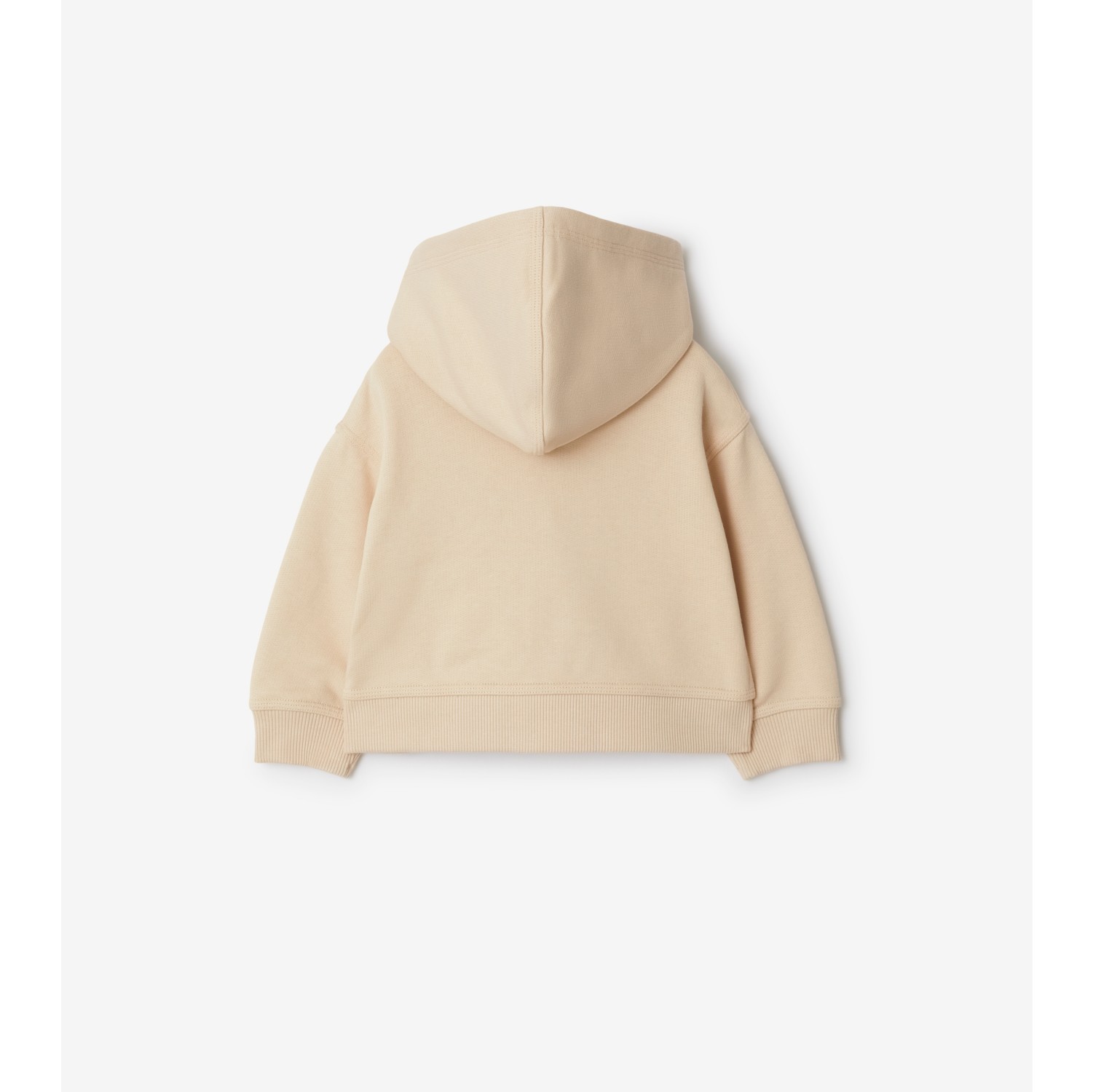 Check Label Cotton Zip Hoodie