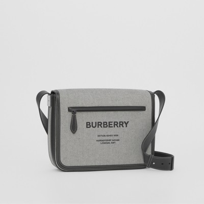 Small Horseferry Print Cotton Canvas Messenger Bag in Black - Men |  Burberry® Official