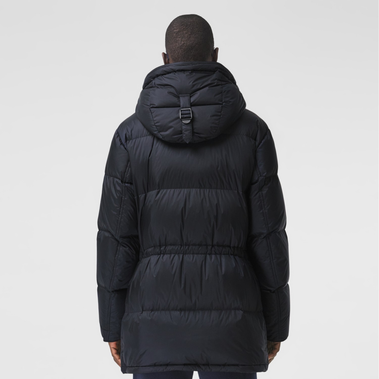 Burberry logo detail store hooded puffer coat