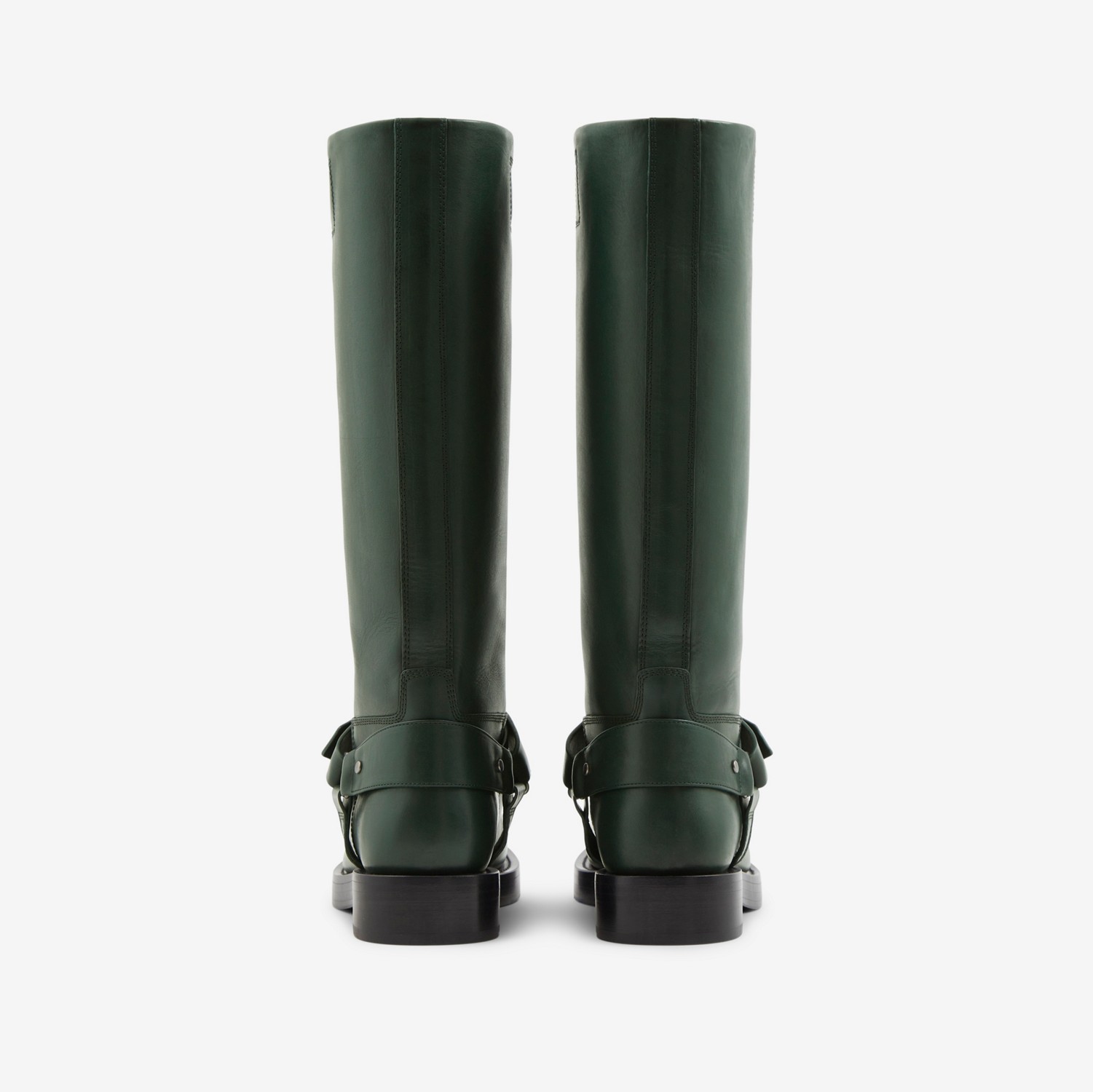 Leather Saddle Tall Boots in Vine - Women | Burberry® Official