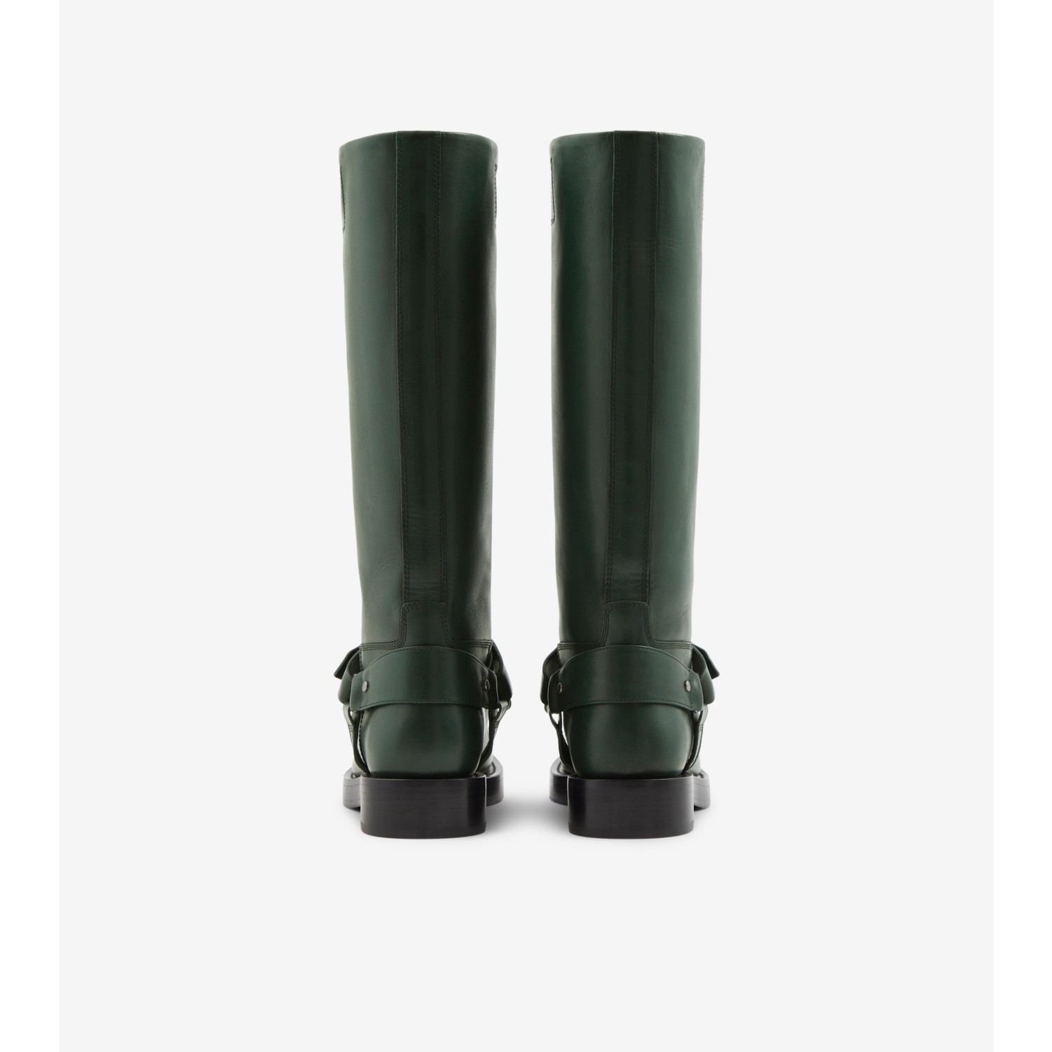 Leather Saddle Tall Boots in Vine - Women | Burberry® Official