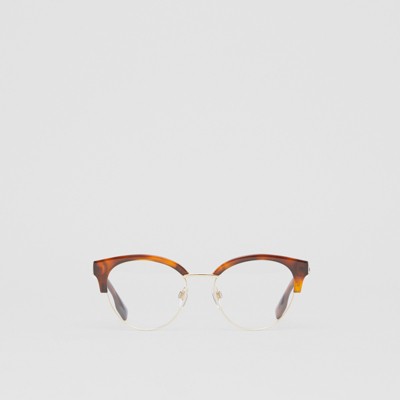 Cat eye Optical Frames in Tortoise amber Women Burberry Official