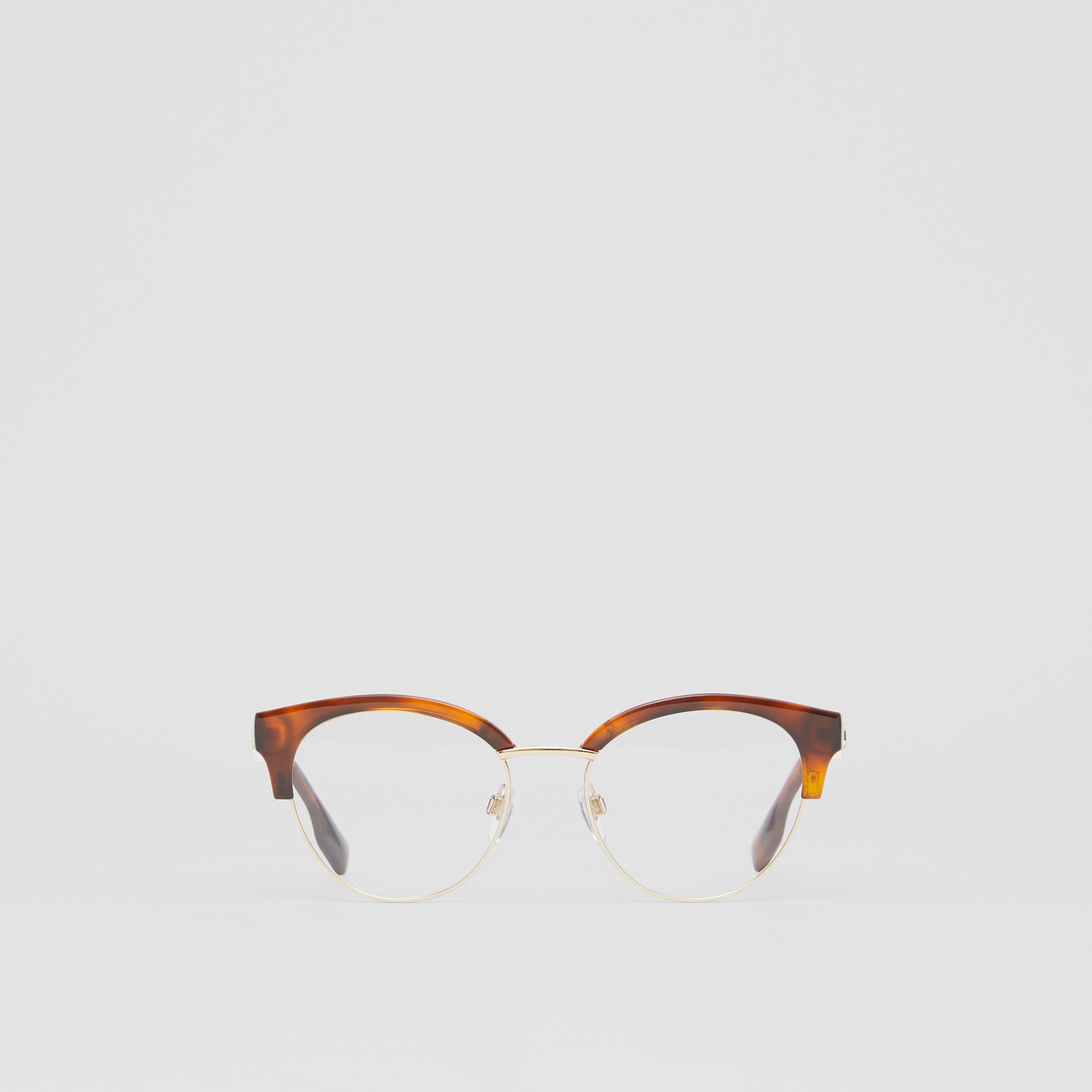 Monture œil-de-chat pour lunettes de vue (Ambre Écaille  Tortue) - Femme | Site officiel Burberry® - 1