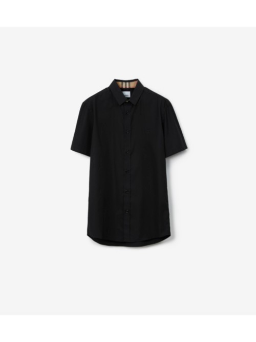 Shop Burberry Cotton Shirt In Black