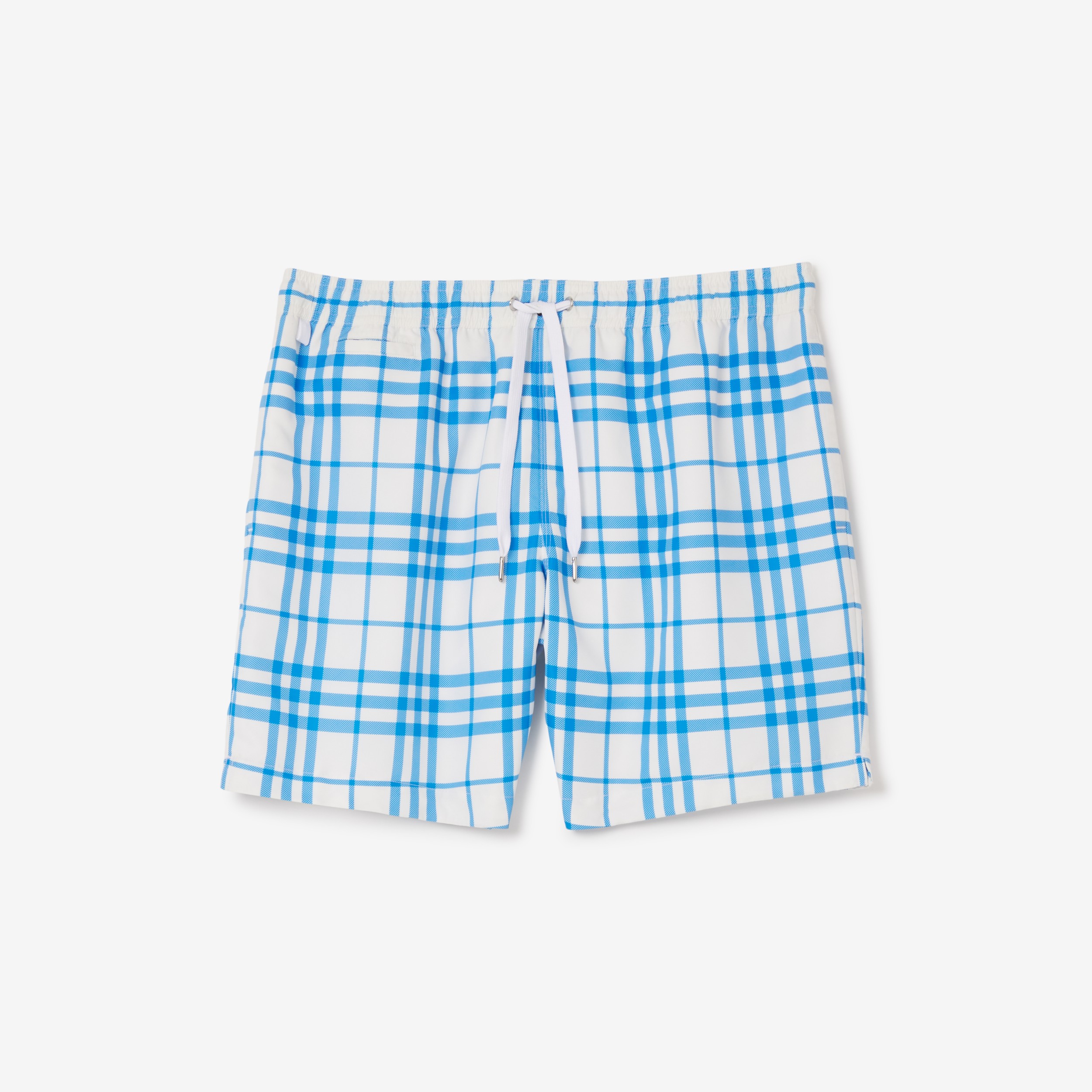 Check Drawcord Swim Shorts in Optic White - Men | Burberry® Official