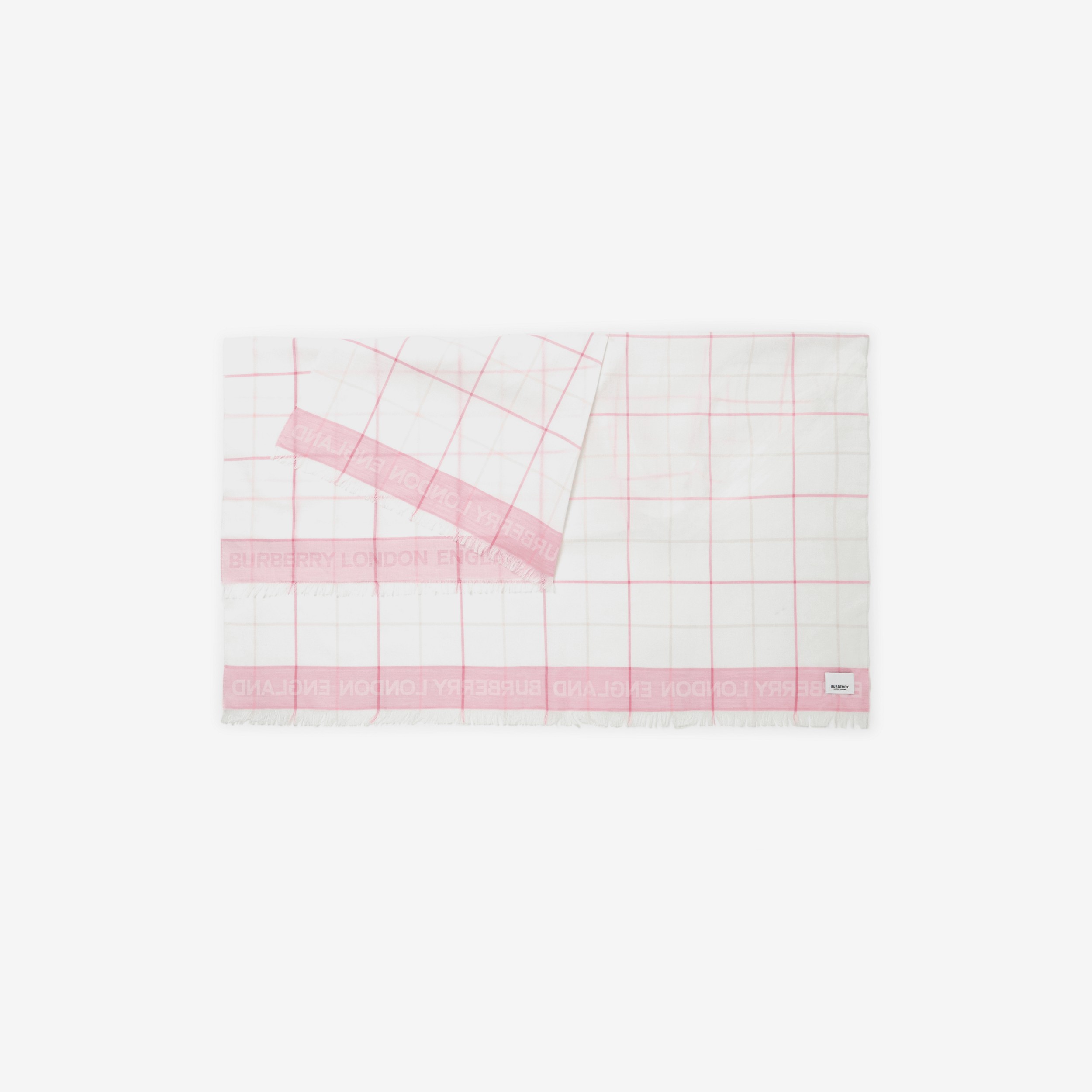 체크 코튼 사롱 (버블검 핑크) | Burberry® - 3