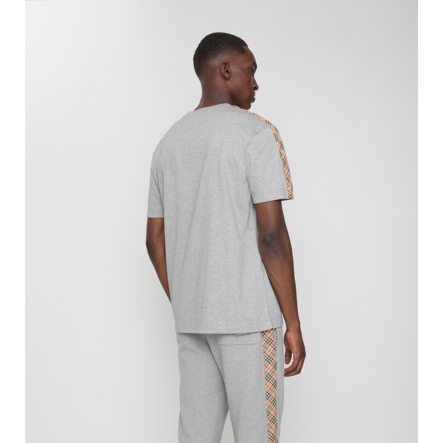 Check Trim Cotton T-shirt