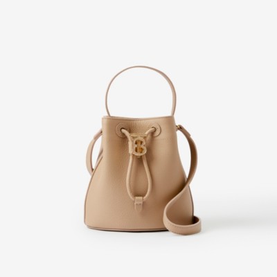 Mini TB Bucket Bag in Oat Beige - Women | Burberry® Official