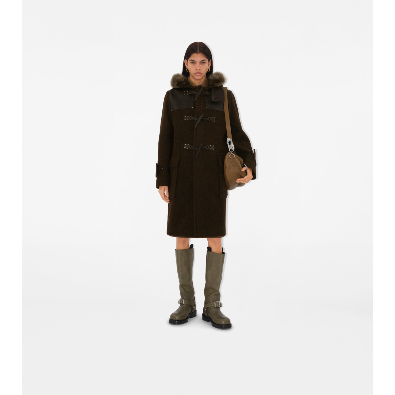 Wool Duffle Coat in Camp Women Burberry Official