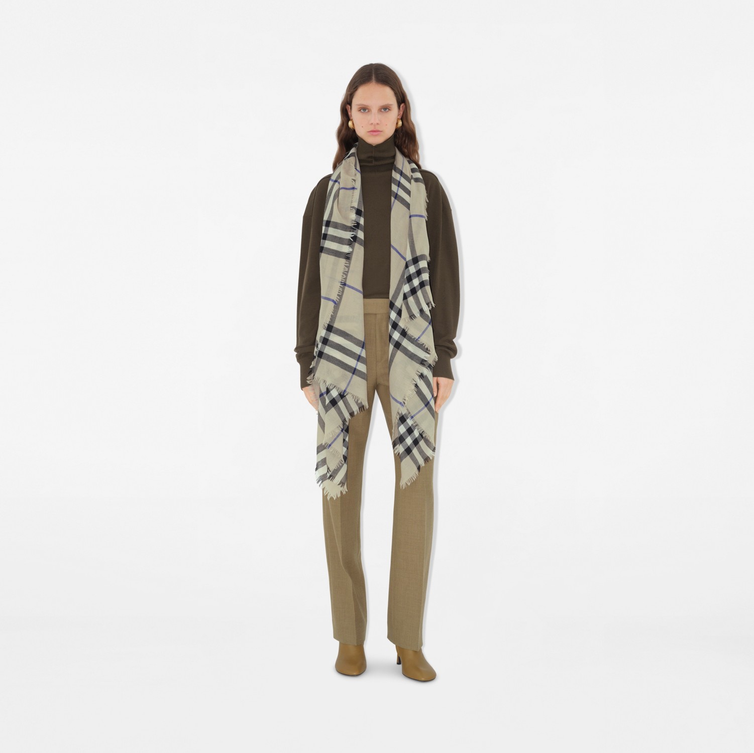 チェック ウールスカーフ (ライケン) | Burberry®公式サイト チェック ウールスカーフ (ライケン) | Burberry®公式サイト