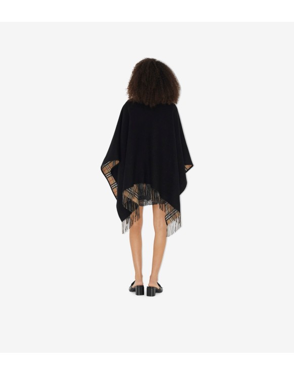 Cape réversible en laine Check