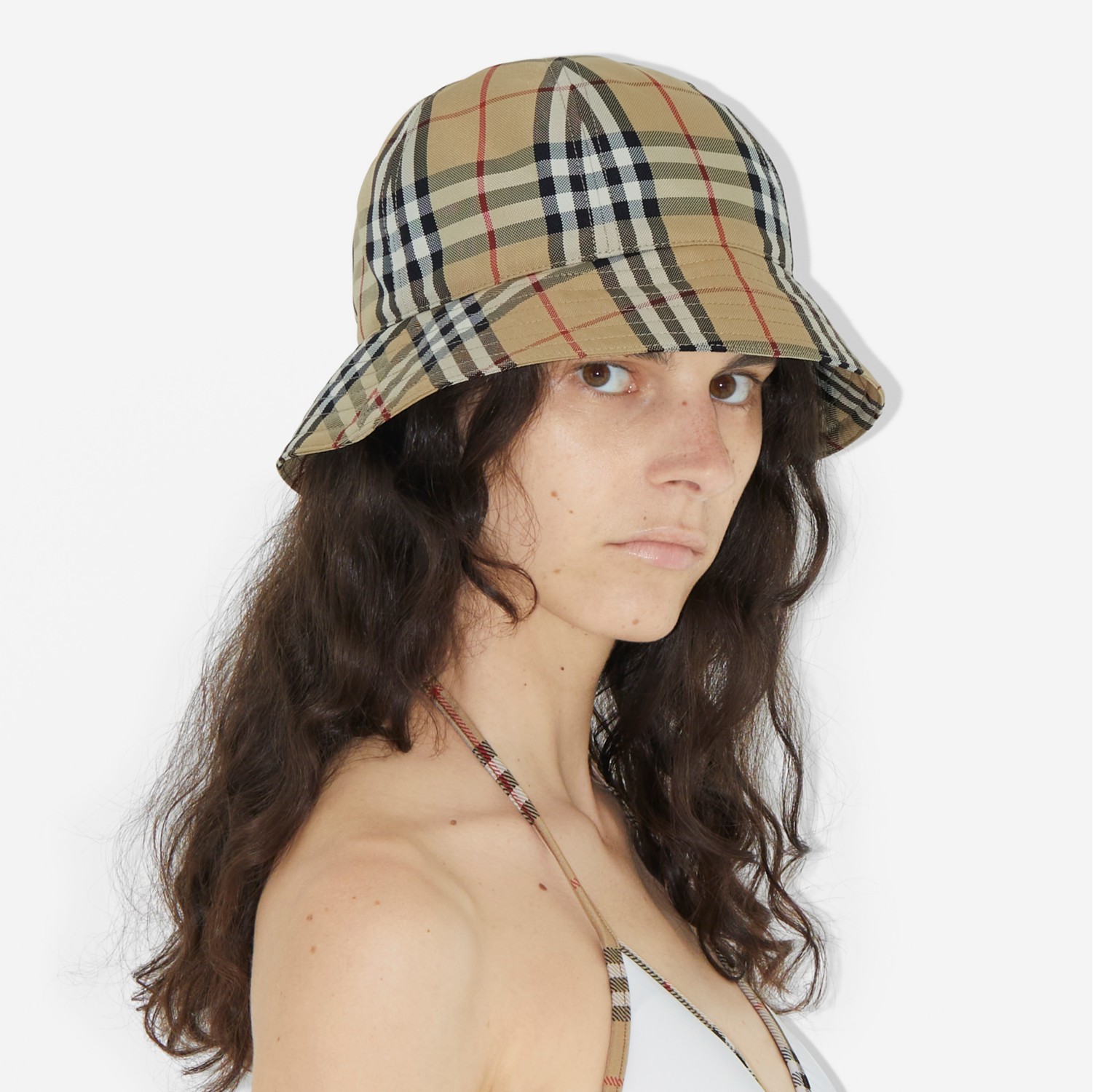 Vintage Check Bucket Hat in Beige - Burberry