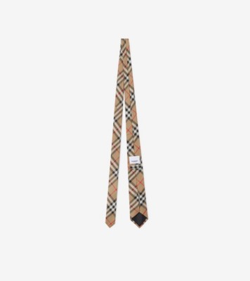 Classic Cut Vintage Check Silk Tie in Archive beige Men Burberry Official