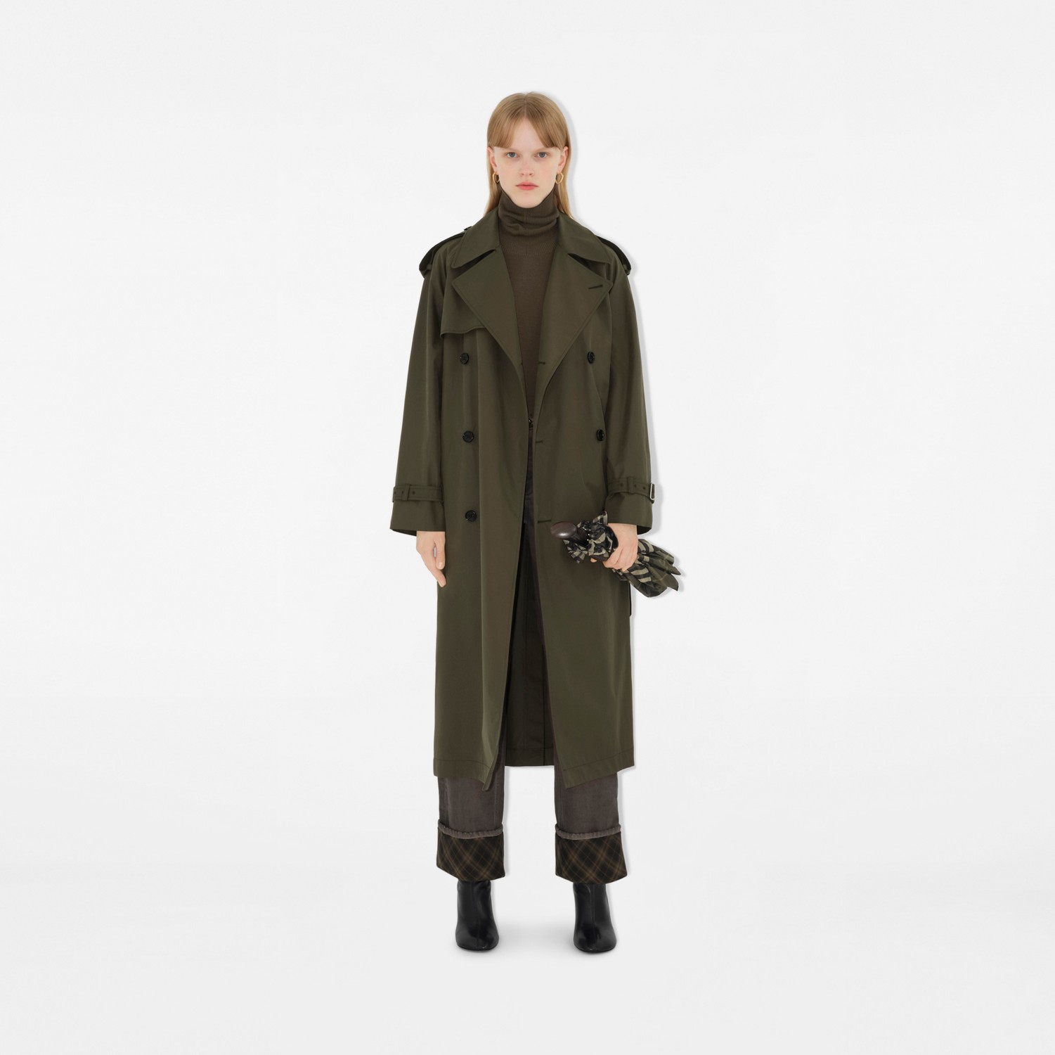 チェック フォールディングアンブレラ (ヒース) | Burberry®公式 チェック フォールディングアンブレラ (ヒース) | Burberry®公式