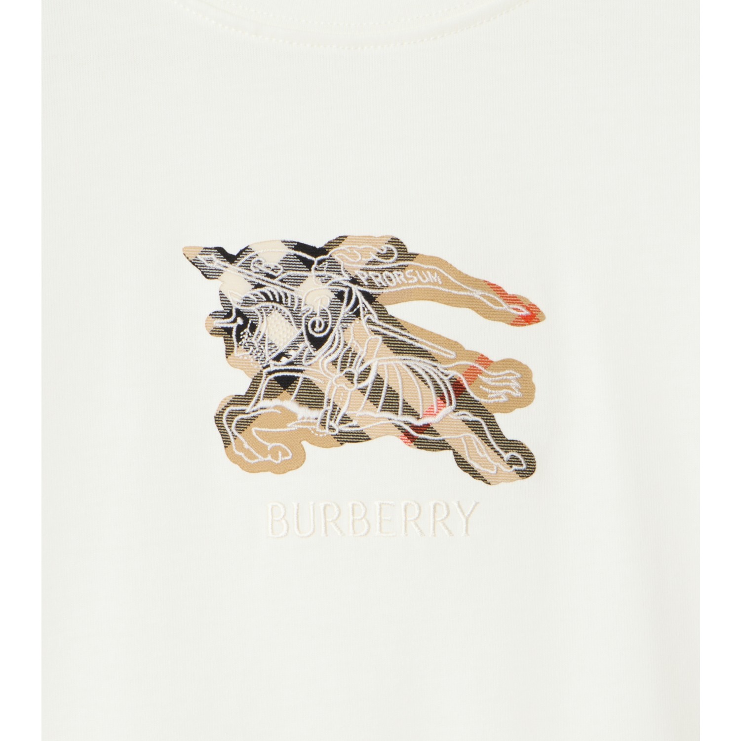 Knight Check Cotton T-shirt in Chalk white - Women | Burberry® Official