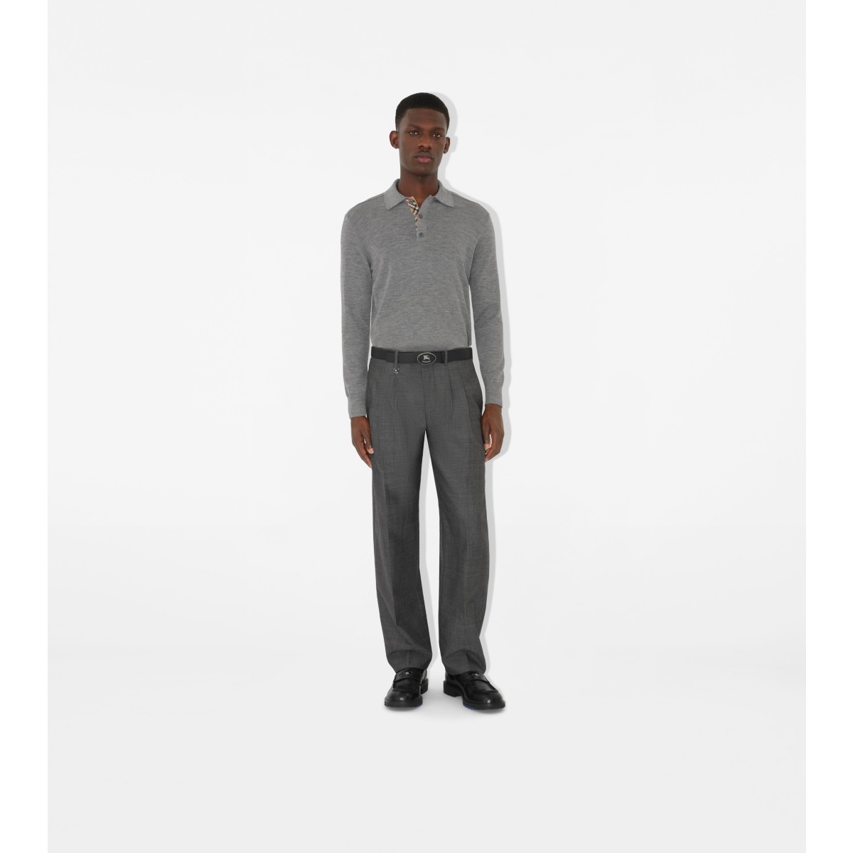  Check Long-sleeve Polo Shirt