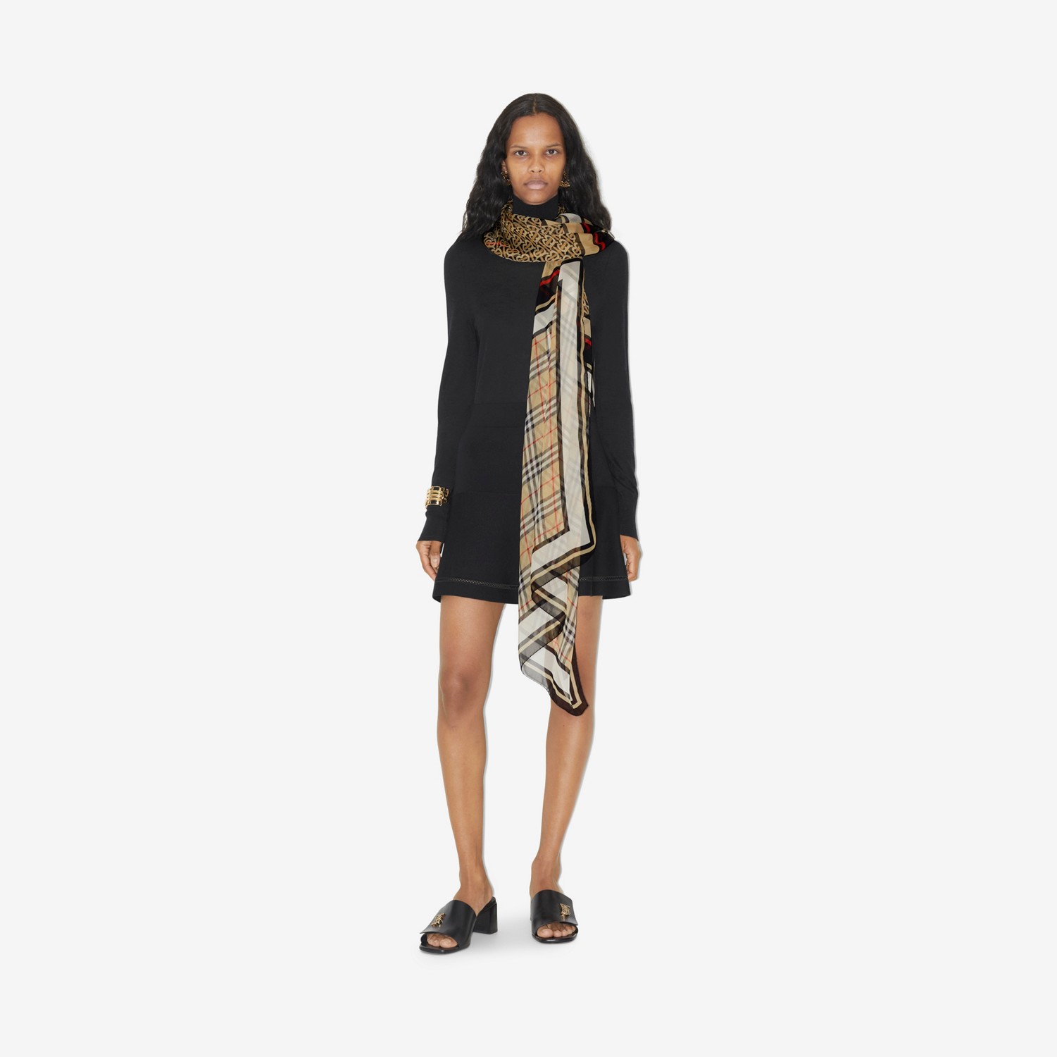 Montage Print Silk Chiffon Scarf in Archive Beige | Burberry® Official