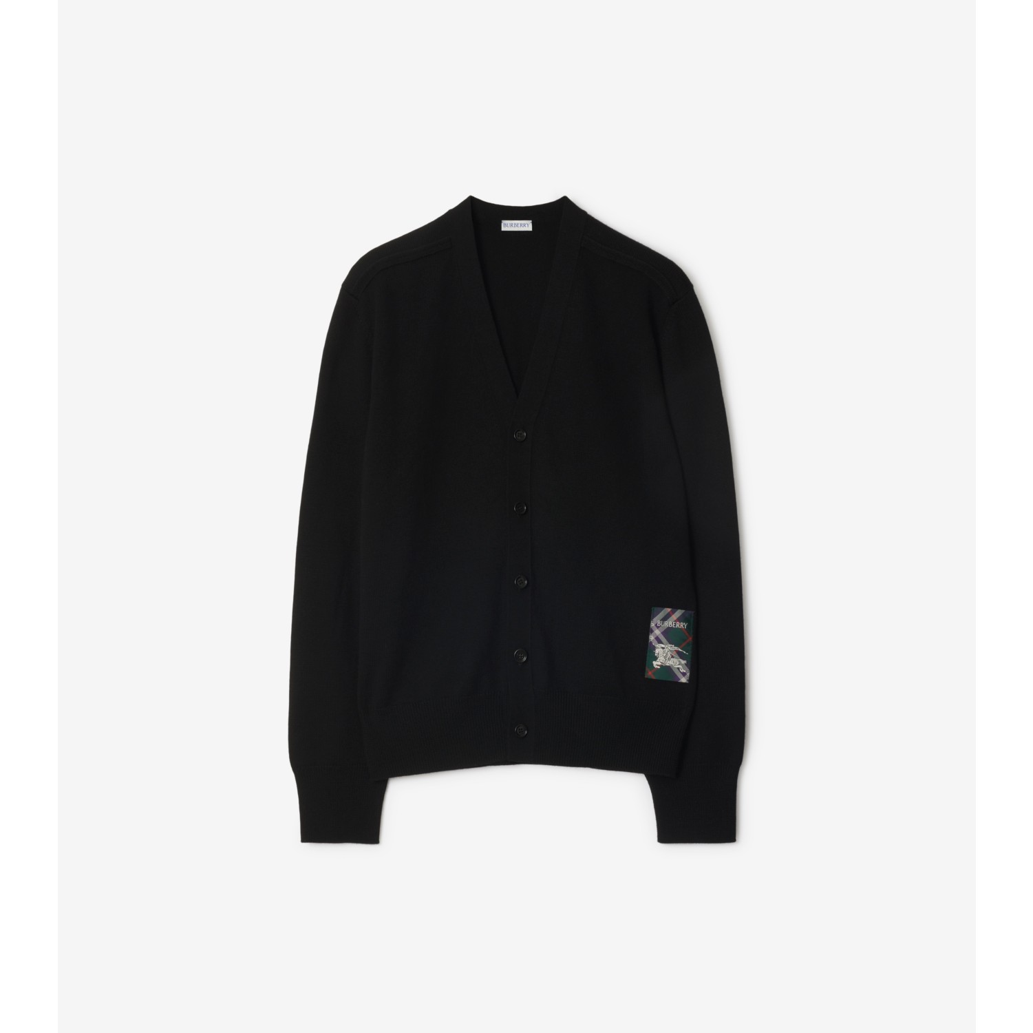 Check Label Wool Cardigan