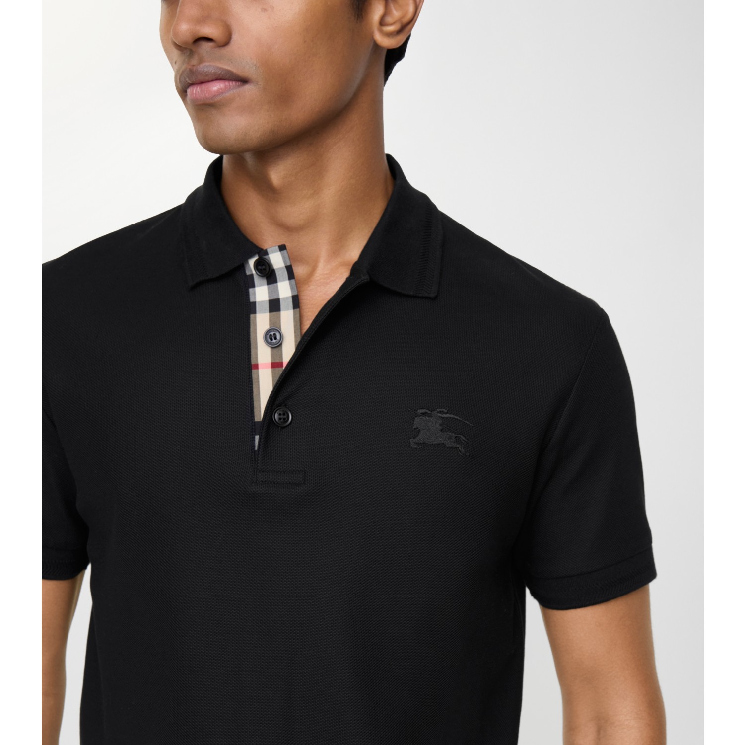 Cotton Polo Shirt in Black - Men | Burberry® Official