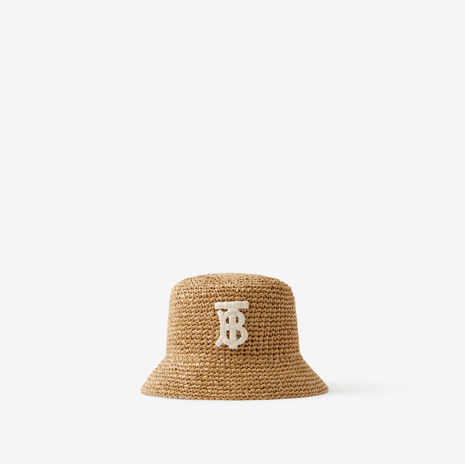 Monogram Motif Raffia-effect Bucket Hat in Natural/beige | Burberry® Official