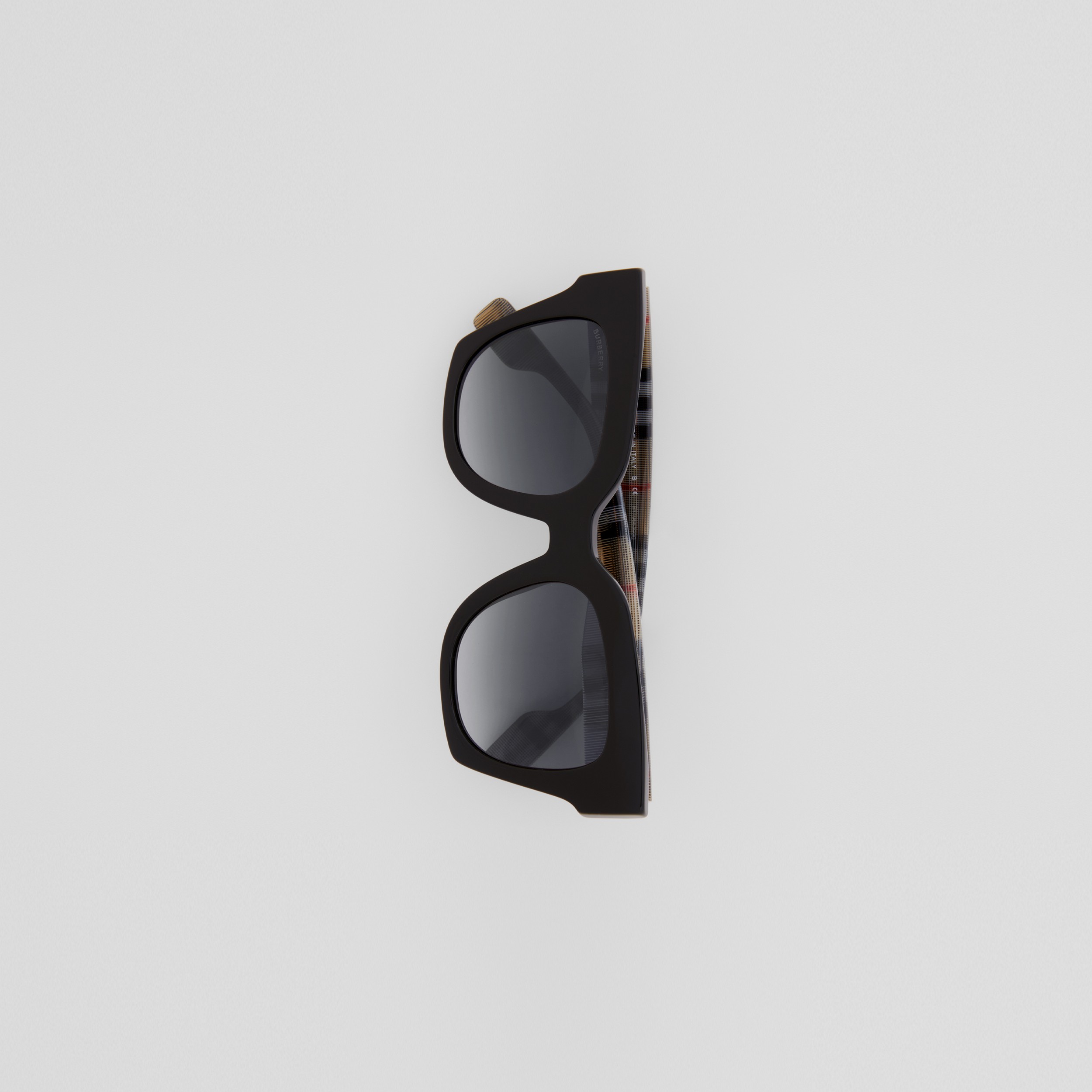 方框太阳眼镜 (黑色 / 米色) - 女士 | Burberry® 博柏利官网 - 3