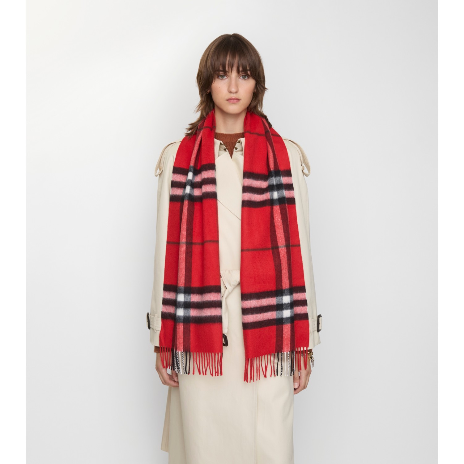 Check Cashmere Scarf