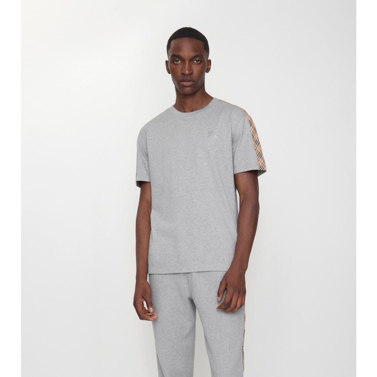  Check Trim Cotton T-shirt