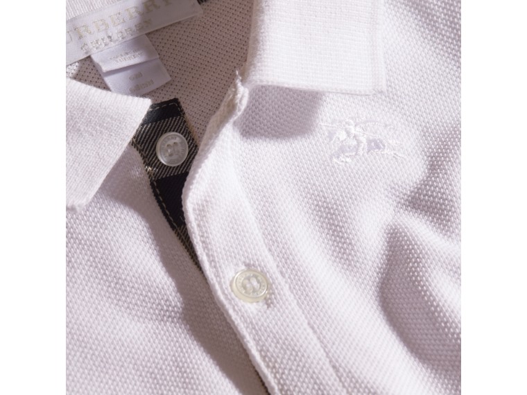 Cotton Piqué Polo Shirt in White | Burberry United States