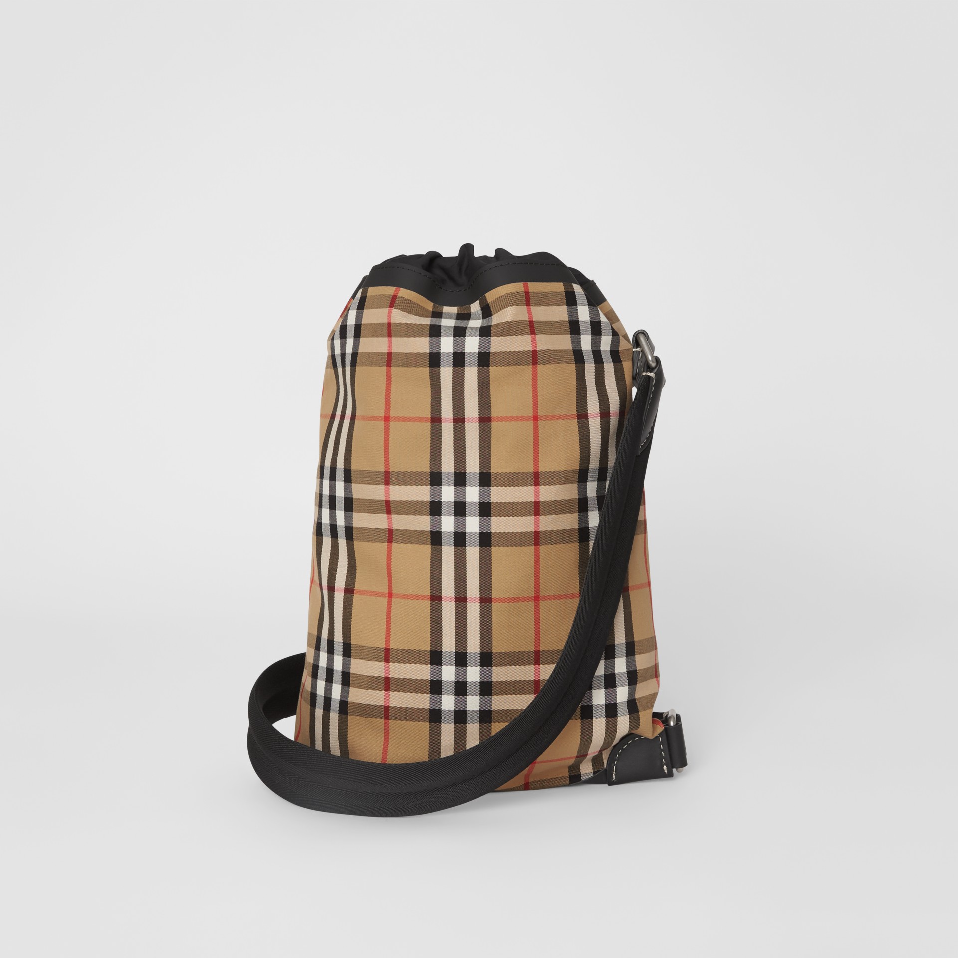 Small Vintage Check Canvas Duffle Bag in Antique Yellow Women