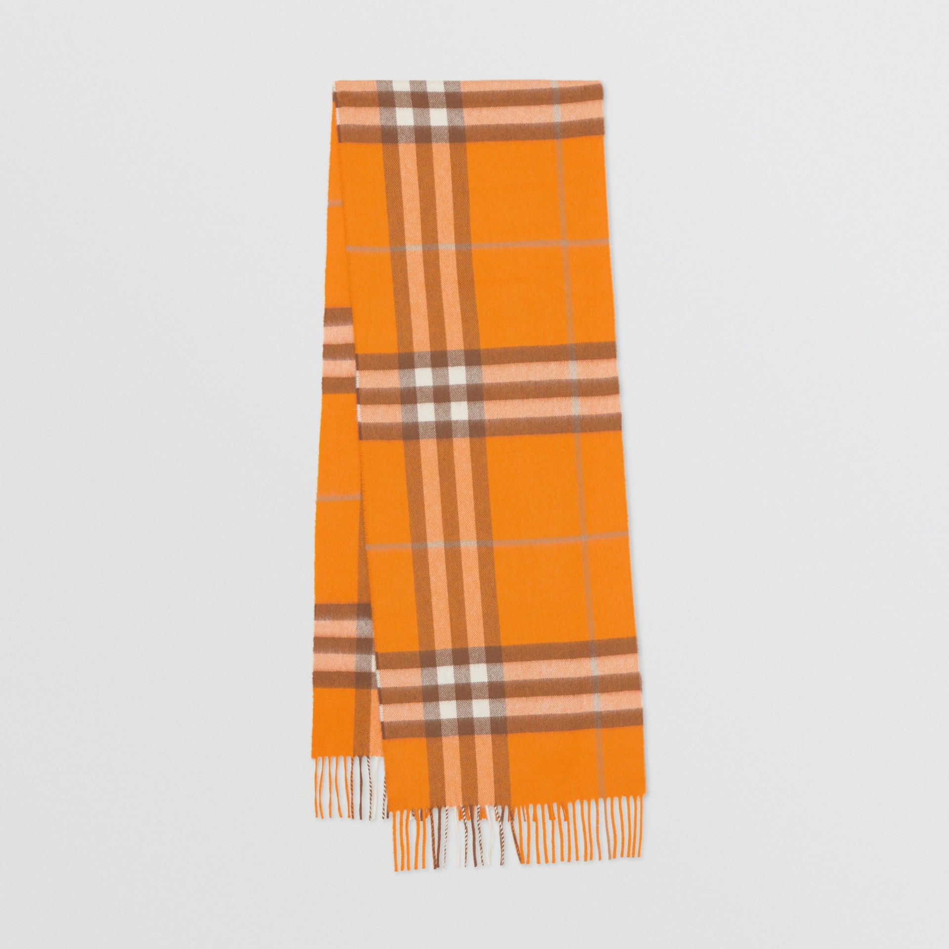 The Classic Check Cashmere Scarf in Orange | Burberry United States