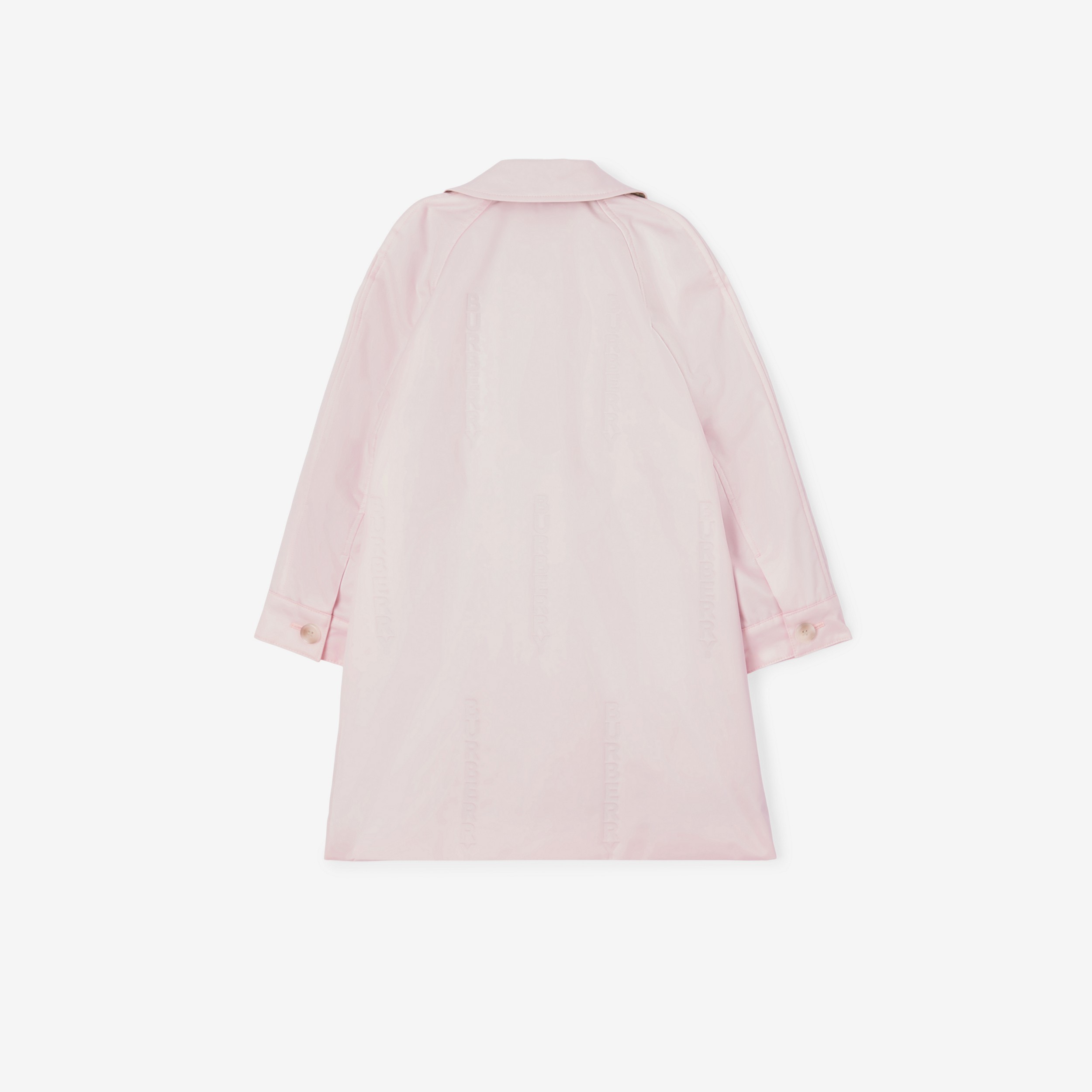 Debossed Logo Cotton Car Coat in Pale Candy Pink | Burberry® Official - 2