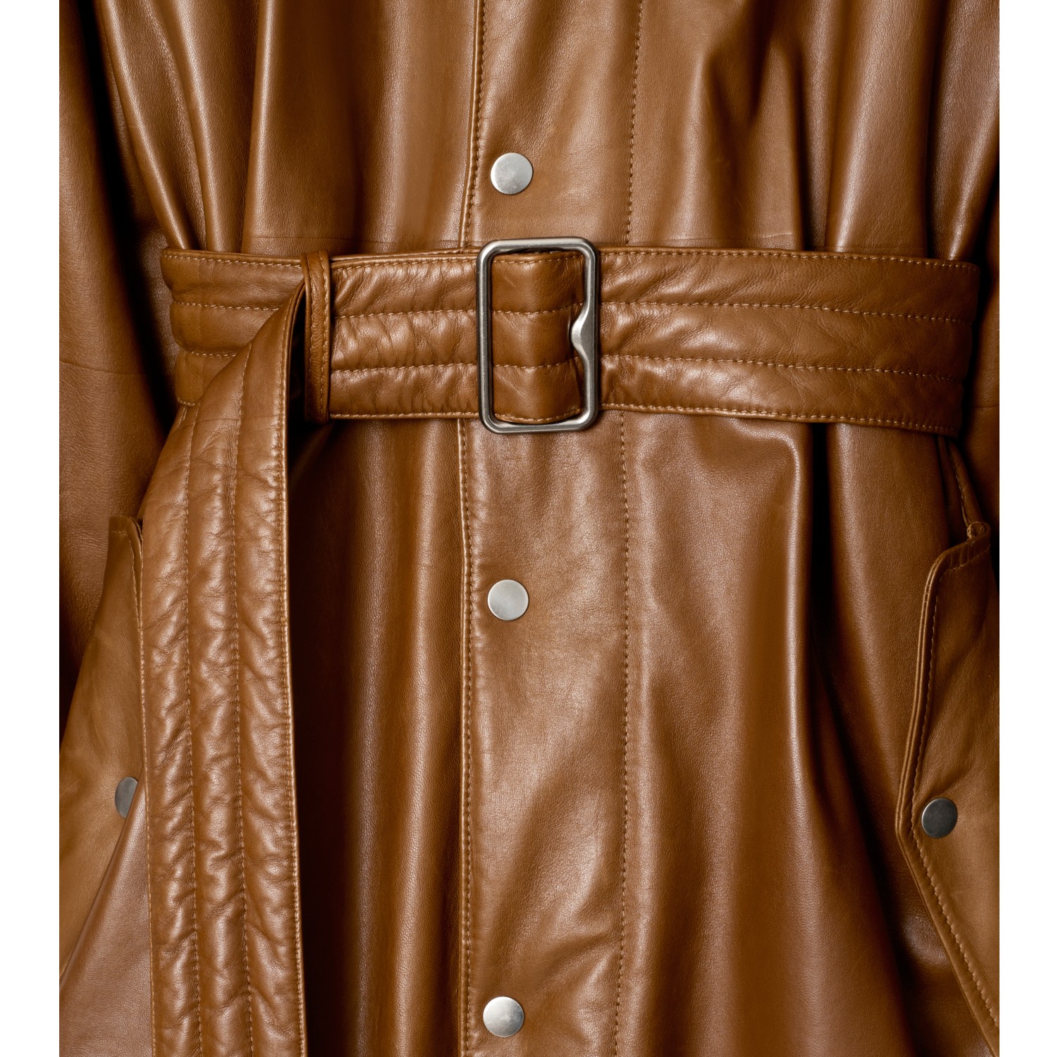 Lederparka mit Kunstpelz-Besatz