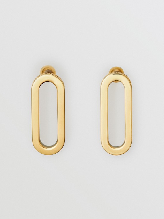 Women S Jewellery Burberry United States Crystal Gold Plated Link Earrings In Light